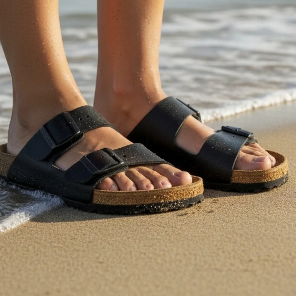 Birkenstock Black Leather Sandals